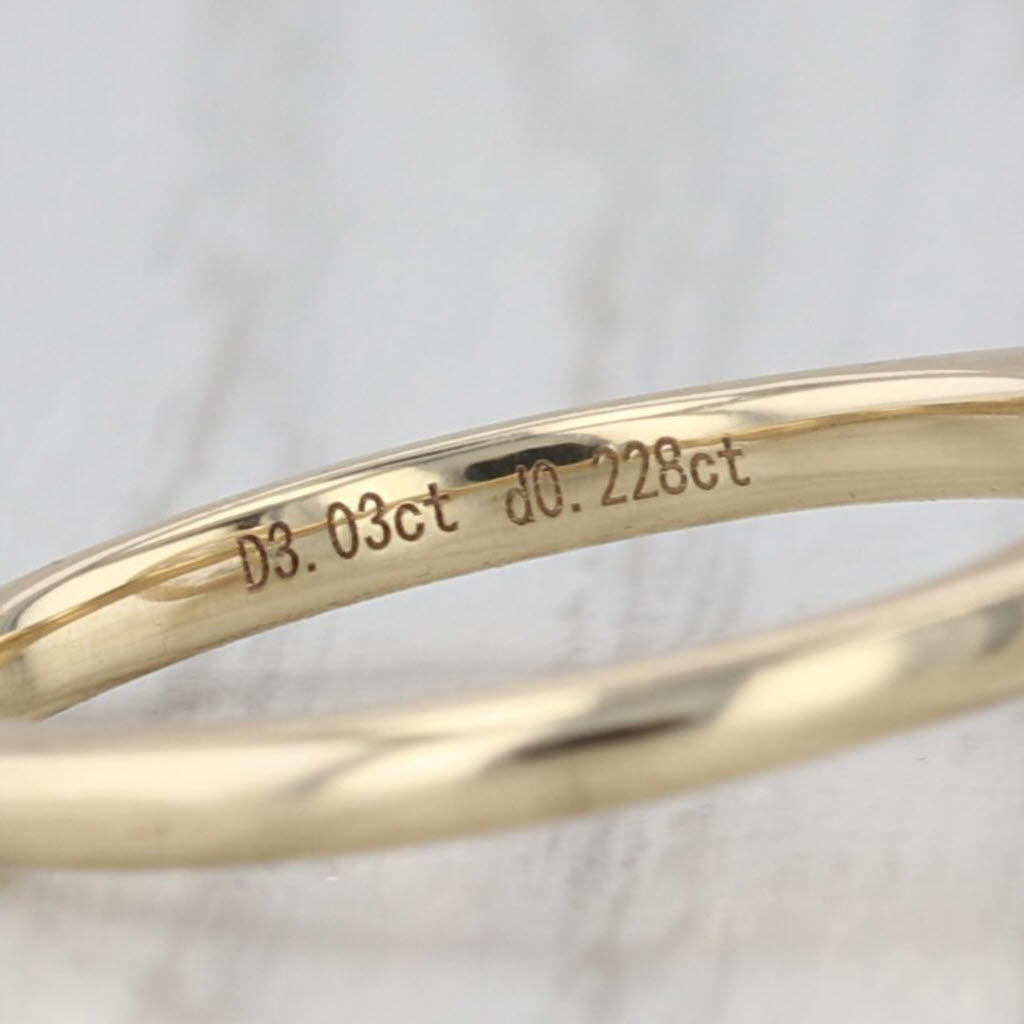 New IGI 3.26ctw Lab Grown Diamond Engagement Ring 14k Gold Round Bezel Set