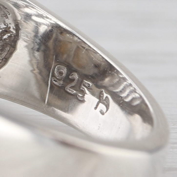 12.8mm Cultured Pearl Solitaire Ring Sterling Silver Size 8 Artsian Signed