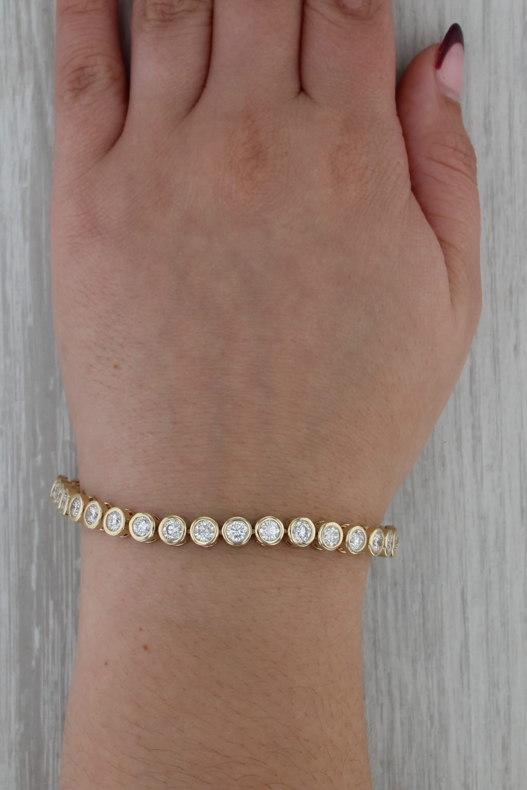 New 7.54ctw Lab Diamond Tennis Bracelet 14k Yellow Gold 6.75" 5.6mm