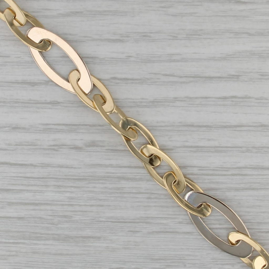 Roberto Coin Chic & Shine Sapphire Toggle Bracelet 18k Gold 7" Oval Links