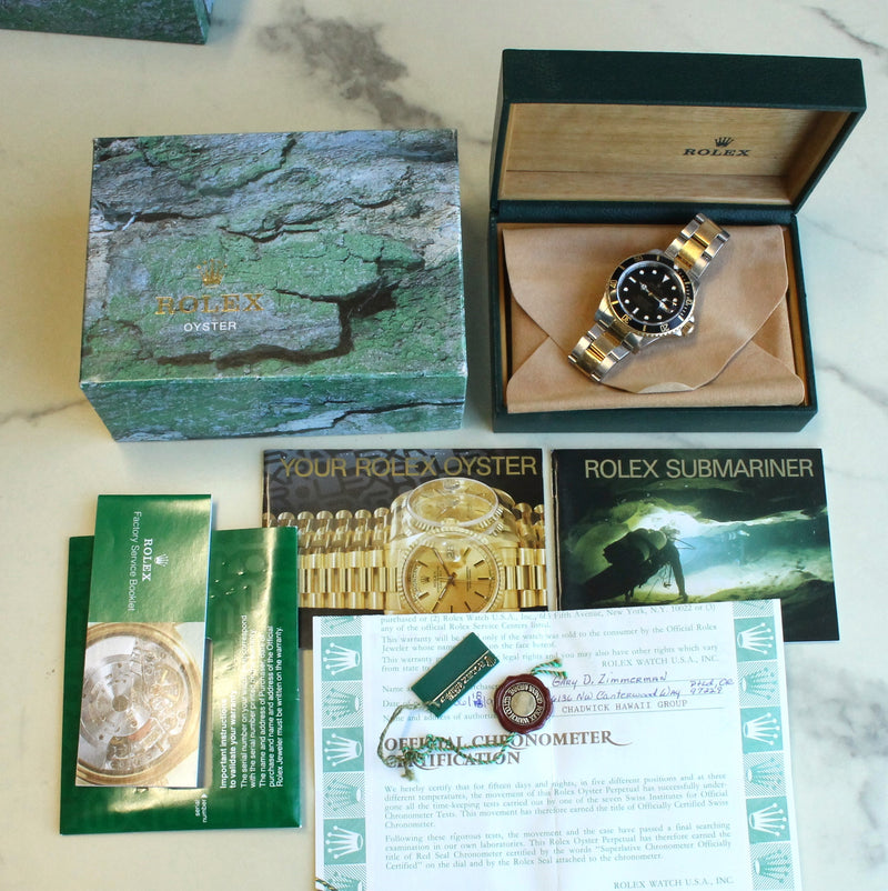 1997 Rolex Submariner 16613 Men 40mm Steel Automatic Diver Black Dial Box Papers