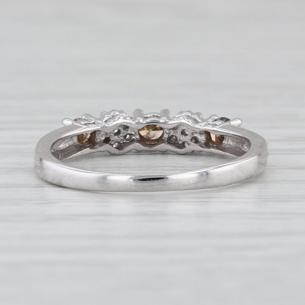 0.17ctw Diamond Stackable Ring 10k White Gold Size 5 Wedding Bridal Band