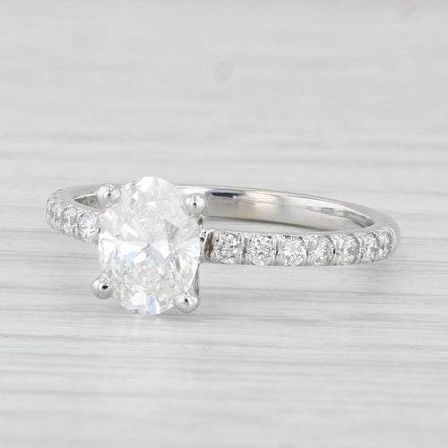 Light Gray New Tacori 1.31ctw Oval Diamond Engagement Ring 14k White Gold Size 6.75 GIA