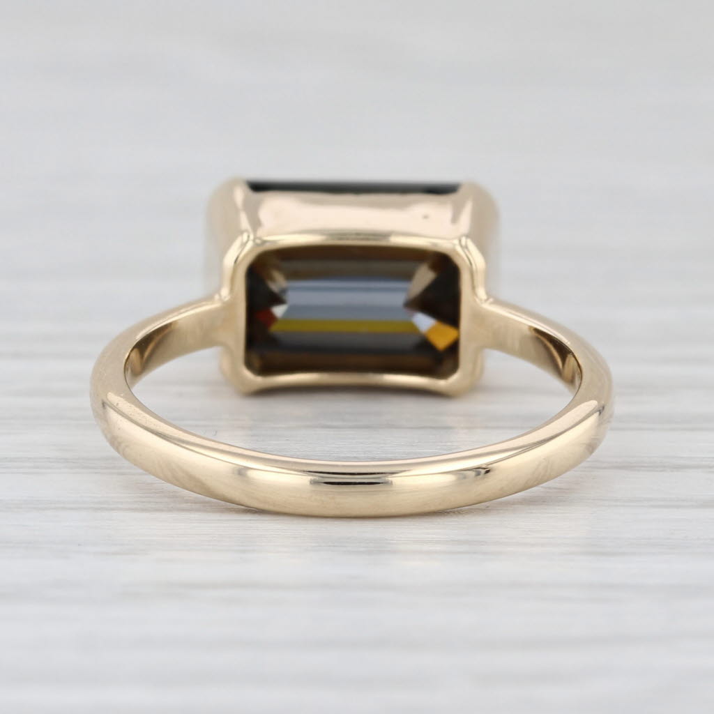 4.05ct Moissanite Solitaire Ring 10k Yellow Gold Size 7.75