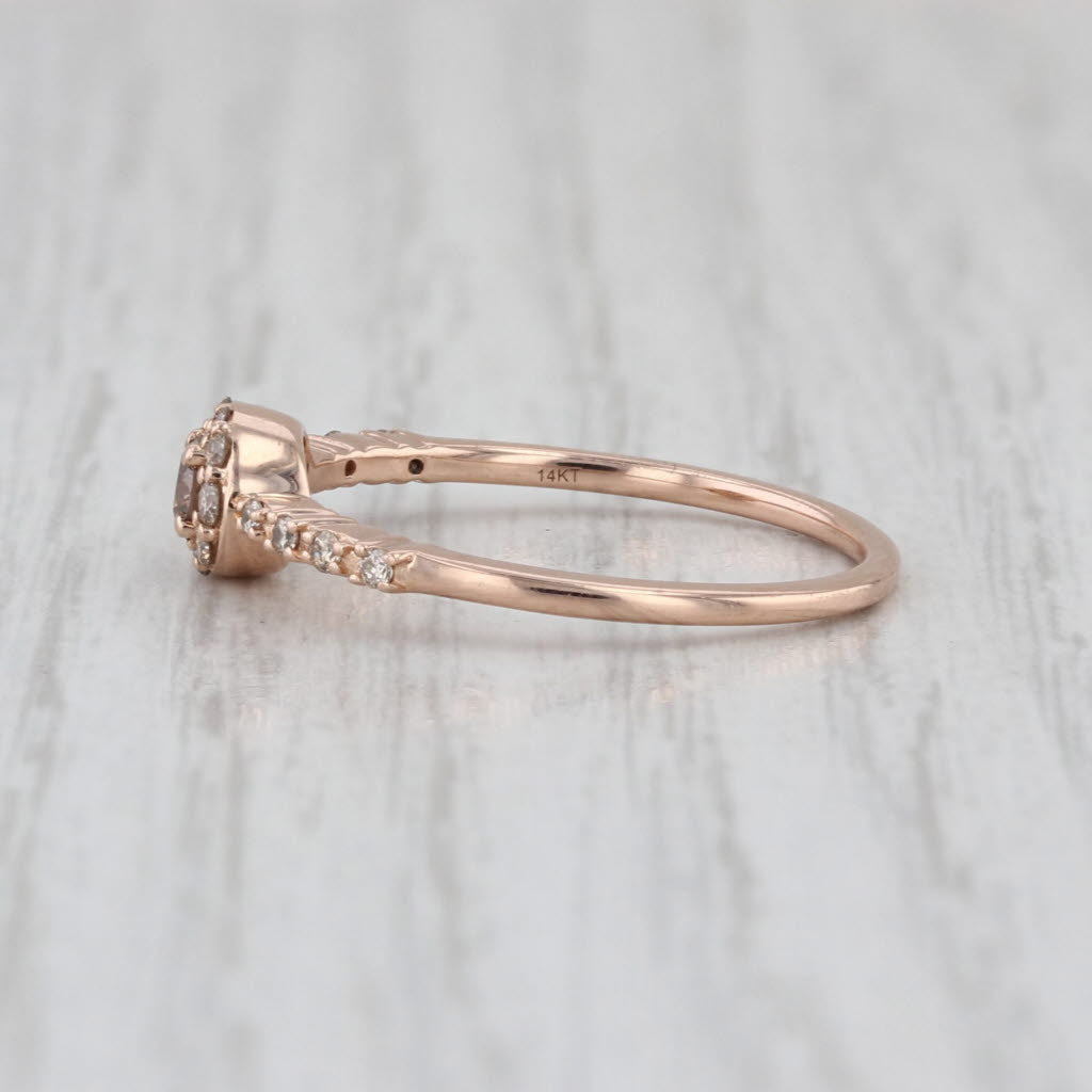 Le Vian 0.28ctw Champagne Diamond Halo Ring 14k Rose Gold Size 7 Engagement