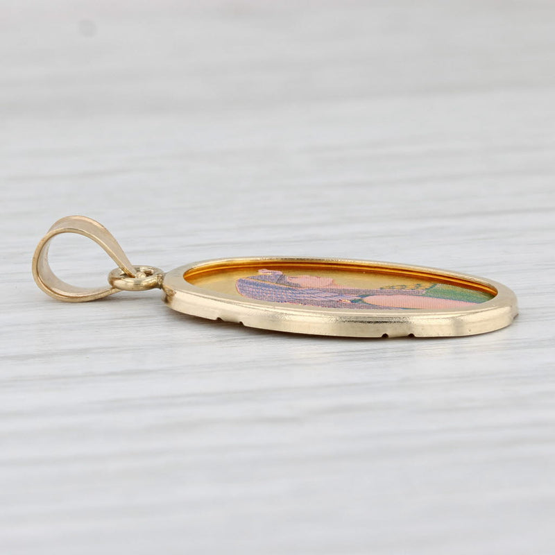 Swiss Gold Pendant Colorized Figure 14k 999 Fine Gold Pamp Suisse 2.5 Grams