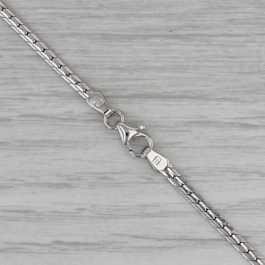 1.75ctw Diamond V Necklace Herringbone Chain 14k White Gold 17"