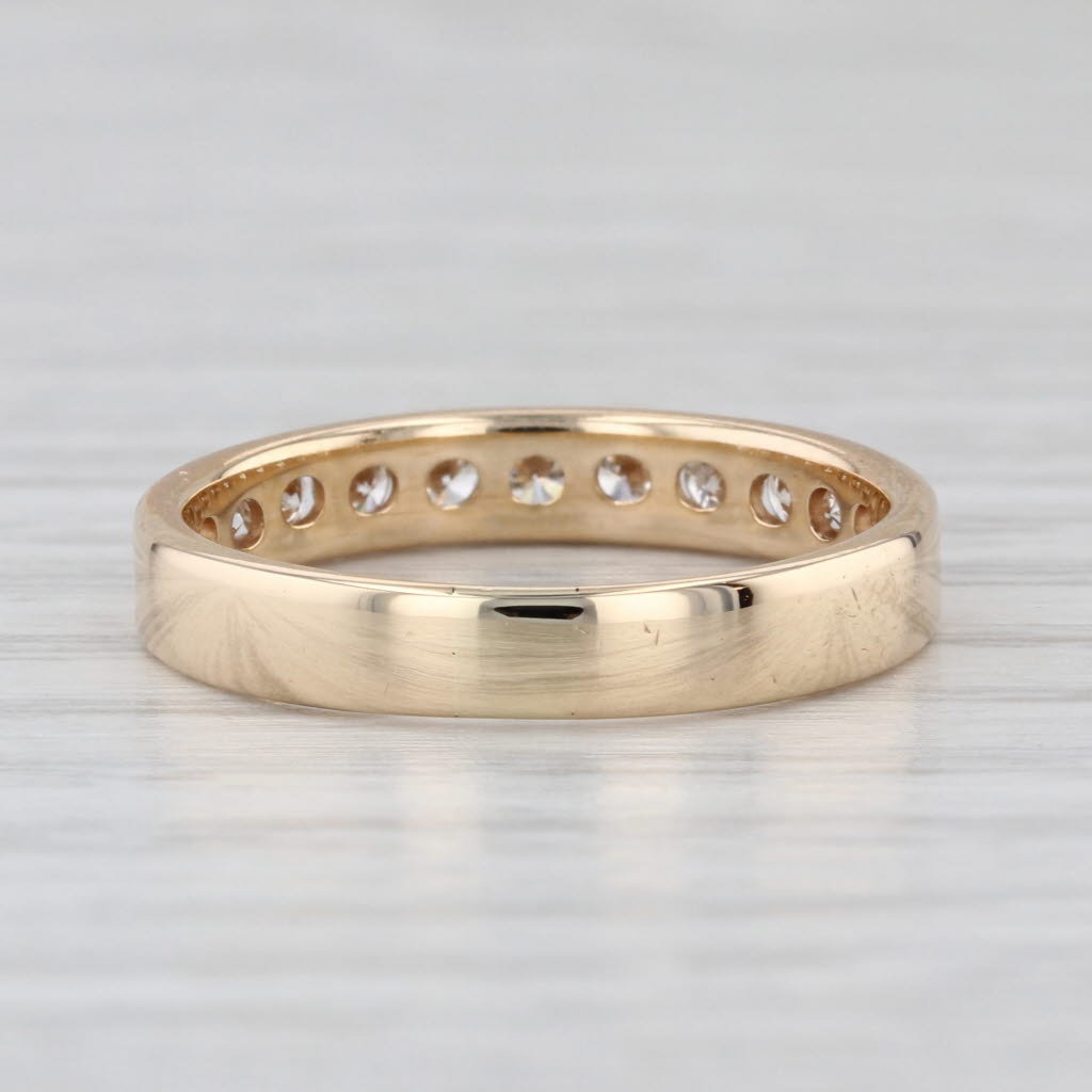 0.80ctw Diamond Wedding Band 14k Yellow Gold Size 7.5 Stackable Anniversary Ring