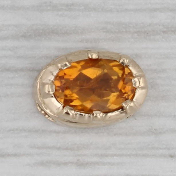 Gray Small 0.40ct Citrine Slide Bracelet Charm 14k Yellow Gold KGJ