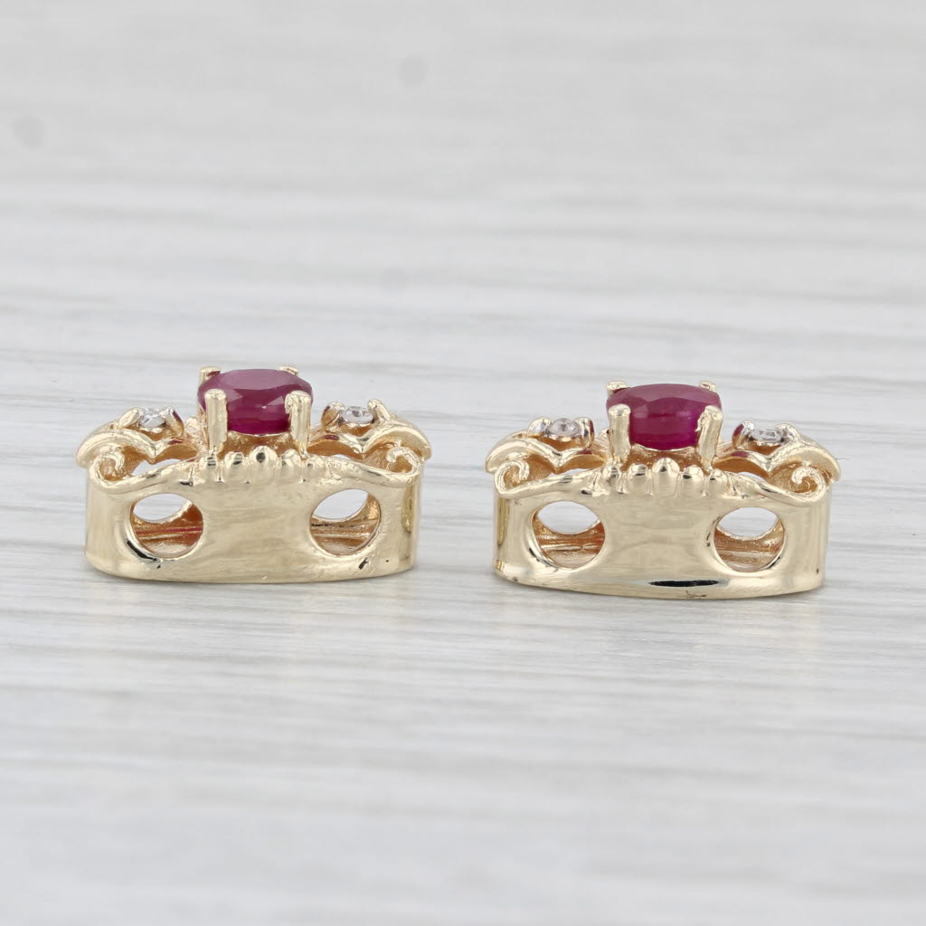 Light Gray Richard Klein 0.52ctw Ruby Diamond Slide Charm Spacers 10k Yellow Gold Set of 2