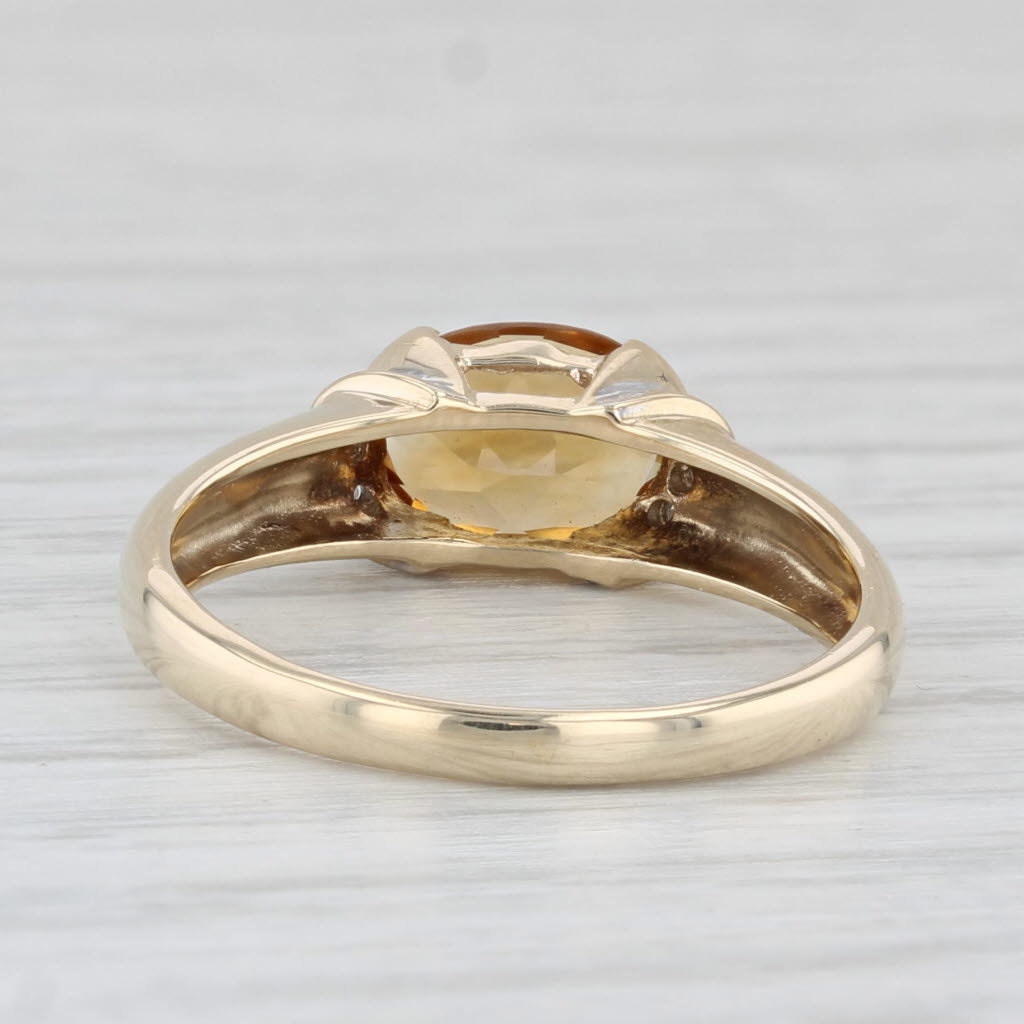 Light Gray 1.20ctw Oval Citrine Solitaire Ring 10k Yellow Gold Size 6.5