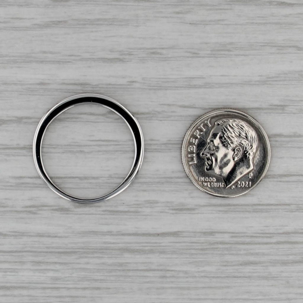 0.22ctw Princess Diamond Wedding Band 14k White Gold Size 8.5 Stackable