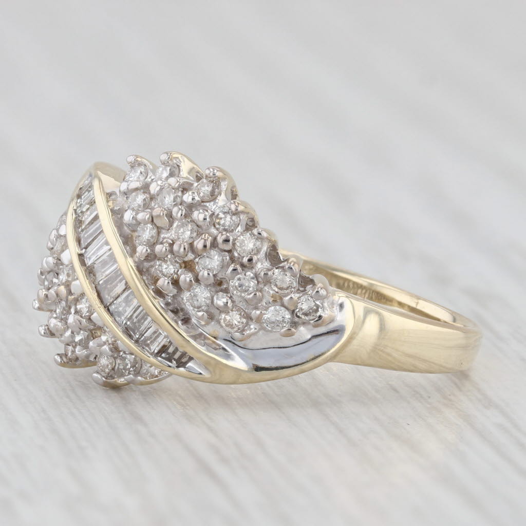 Light Gray 0.34ctw Diamond Cluster Ring 10k Yellow Gold Size 7 Cocktail