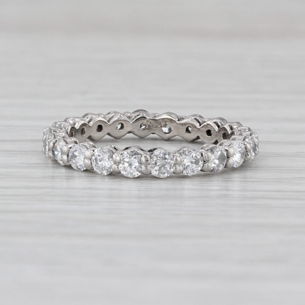 1.25ctw Diamond Eternity Band Platinum Wedding Annivesary Stackable Ring Size 6