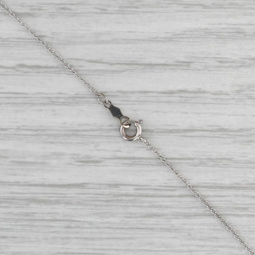 Diamond Accented Cross Pendant Necklace 14k White Gold 16.75" Curb Chain