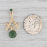 Green Nephrite Jade Chalcedony Pendant 14k Yellow Gold