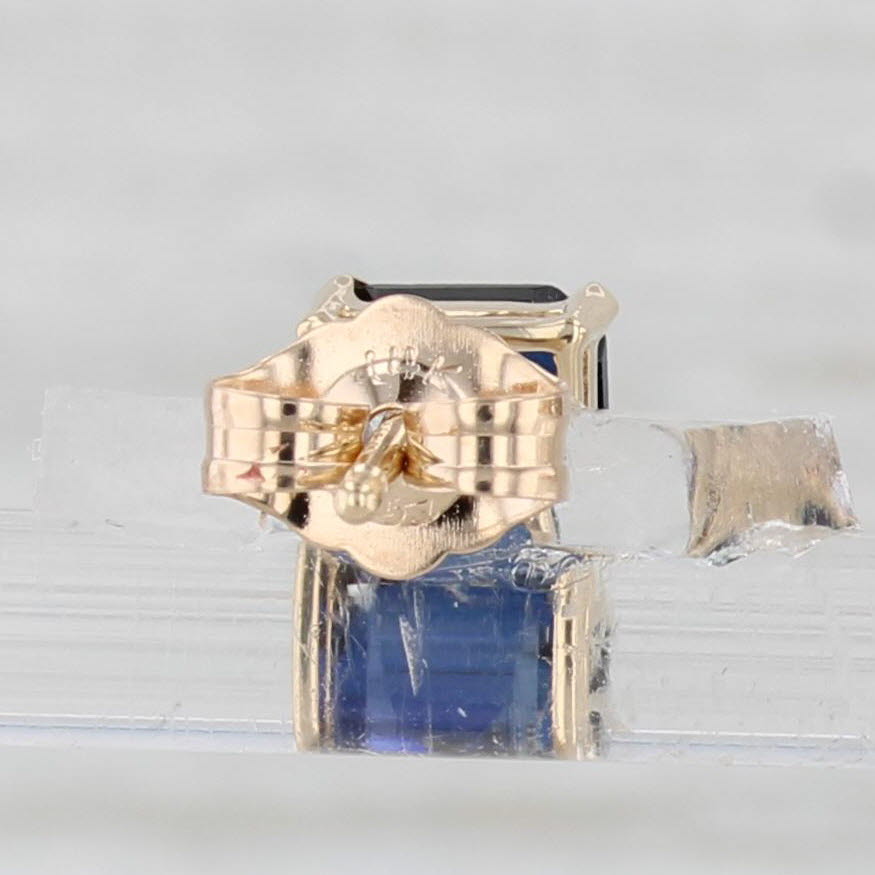 Light Gray 2.20ctw Lab Created Sapphire Stud Earrings 14k Gold Emerald Cut Solitaires