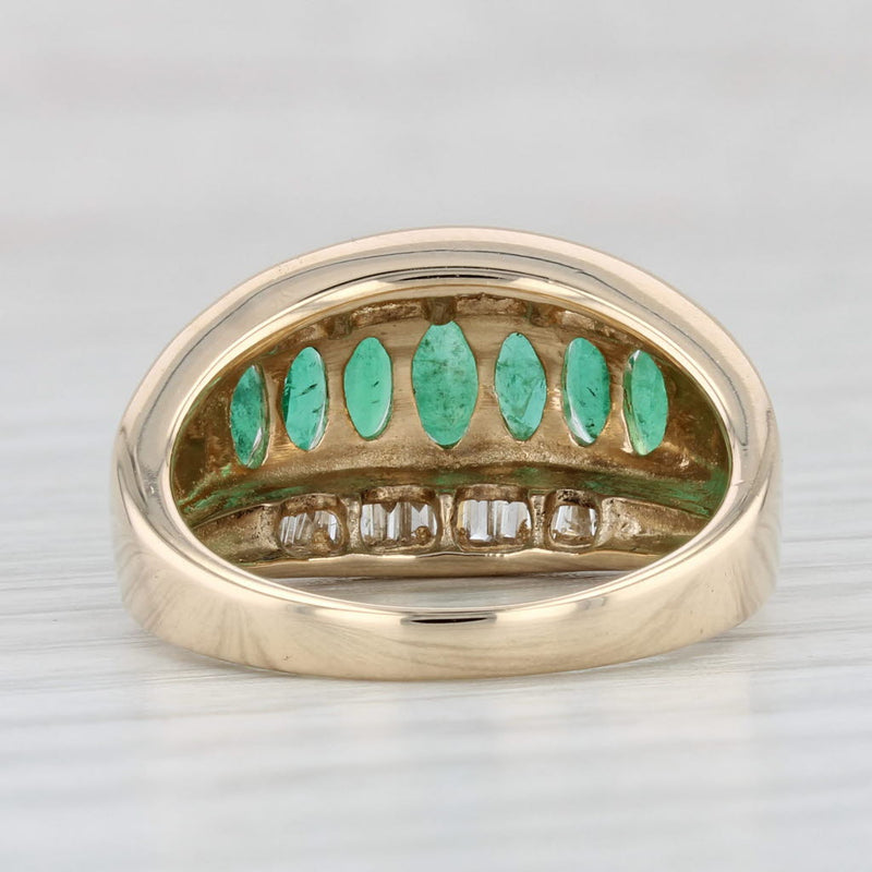 Light Gray 1.57ctw Emerald Diamond Ring 14k Yellow Gold Size 7.25 Cocktail