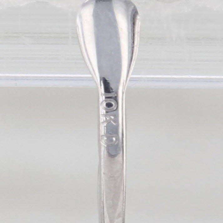 Ornate Floral Openwork Teardrop Dangle Earrings 10k White Gold Lever Backs