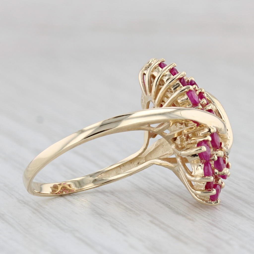 Light Gray 2.60ctw Ruby Cluster Ring 10k Yellow Gold Size 9.25 Cocktail