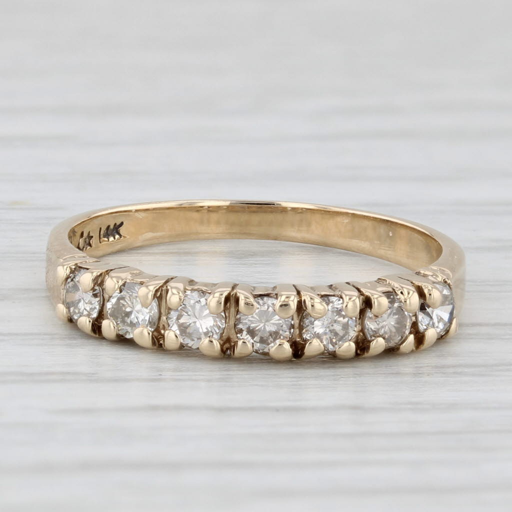 Light Gray 0.35ctw Diamond Stackable Wedding Anniversary Ring 14k Yellow Gold Size 6 Band