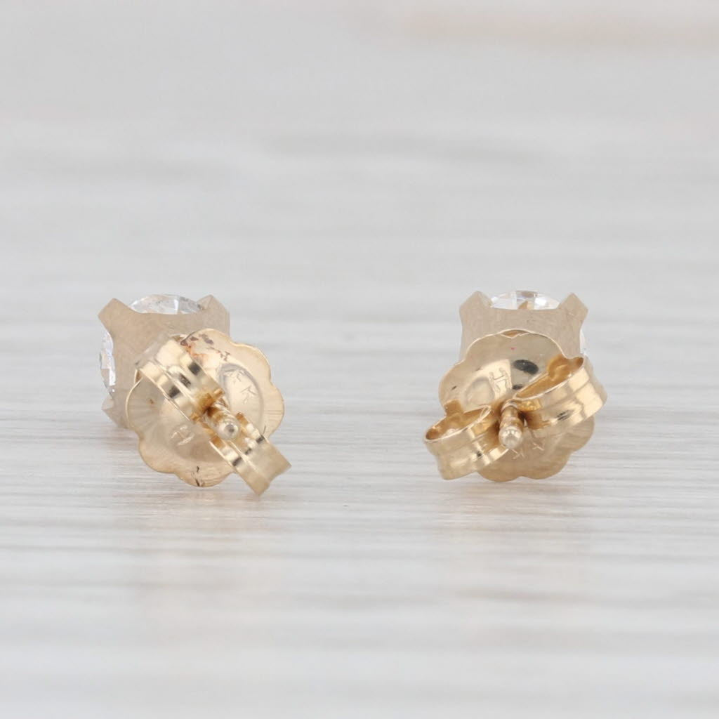 Light Gray 0.50ctw Round Diamond Solitaire Stud Earrings 14k Yellow Gold