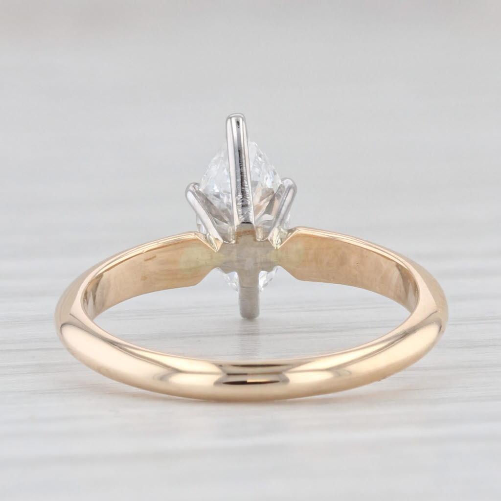 Light Gray 0.73ct Marquise Solitaire Engagement Ring 14k Yellow Gold Size 4.5