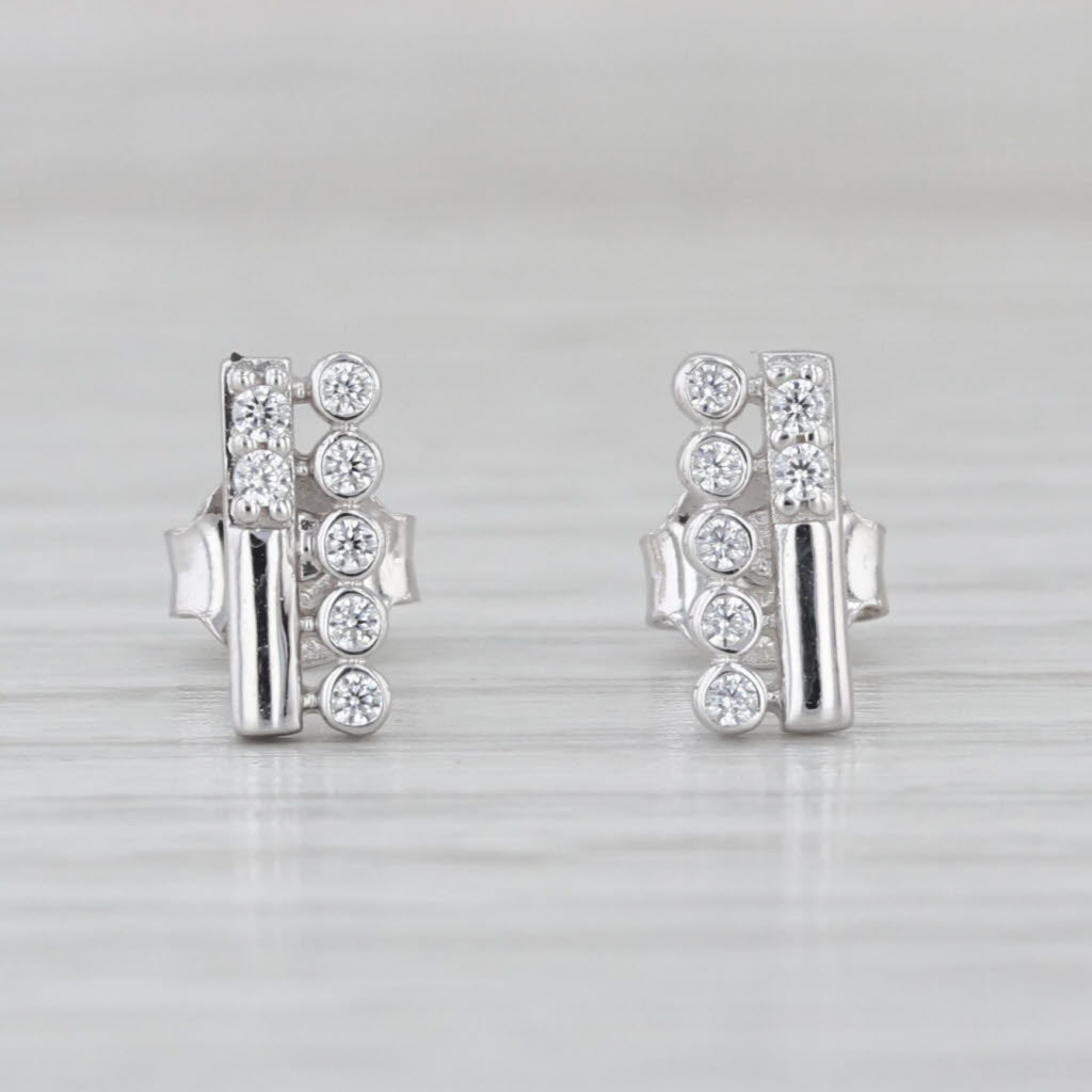 Cubic Zirconias Stud Earrings 18k White Gold Studs