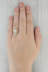 Vintage Diamond Filigree Ring 14k Yellow Gold Size 7.75