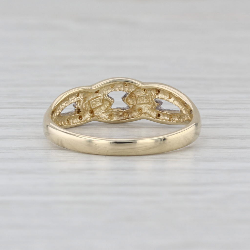 Interlocking 3-Rings Ring 10k Yellow White Gold Size 7 Size 7 Stackable