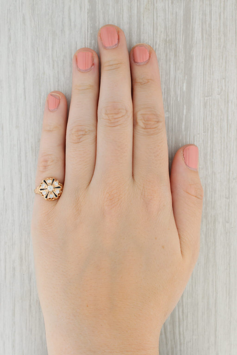 Antique 0.35ctw Old European Cut Diamond Ring 14k Yellow Gold Engagement