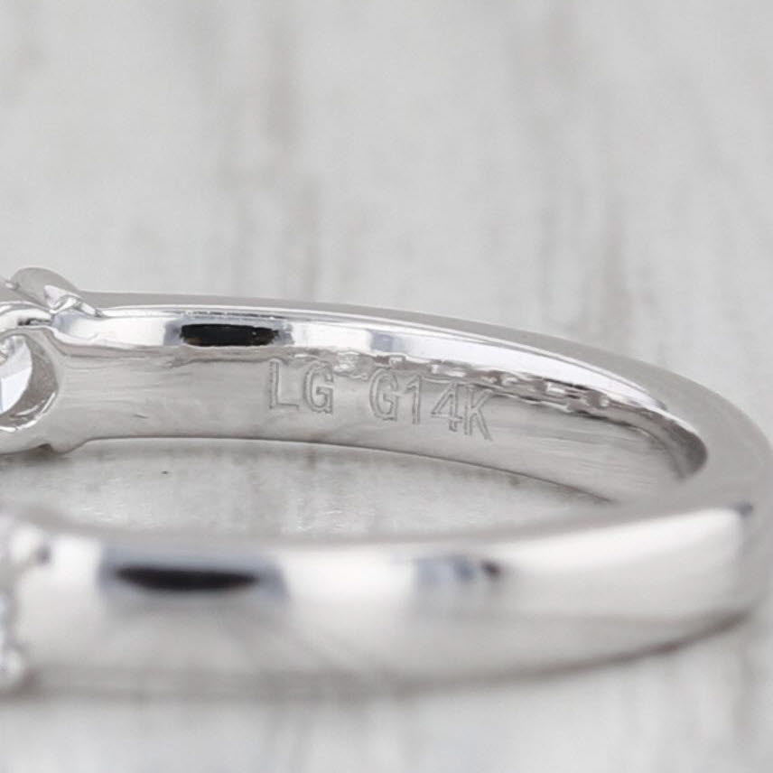 New 1.14ctw Lab Grown Diamond Wedding Band 14k White Gold S 4.75 Stackable Ring