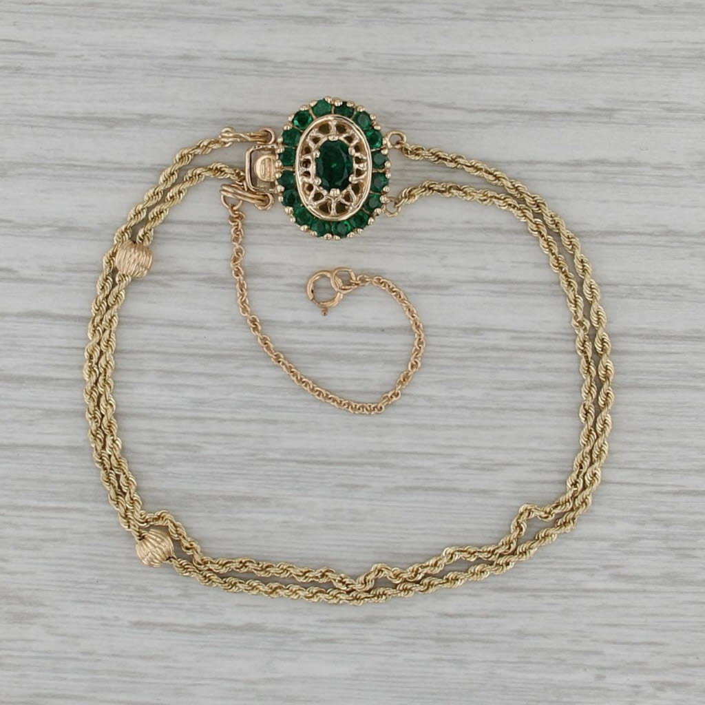 Richard Klein Slide Charm Bracelet 14k Yellow Gold 7" 1.12ctw Emerald Clasp