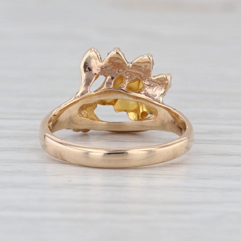 Vintage Black Hills Gold Leaf Ring 10k Yellow Rose Green Gold Size 6.75