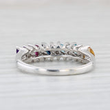 Light Gray 0.79ctw Gemstone Stackable Ring 10k White Gold Size 7 Multi-Stone