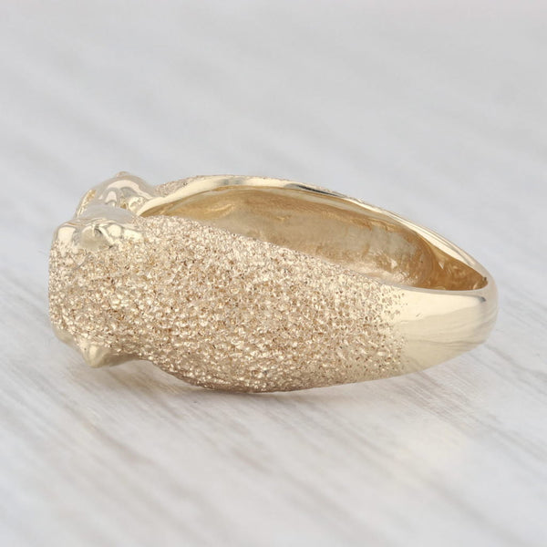 Panthers Holding Ring Brushed 14k Yellow Gold Size 7.5