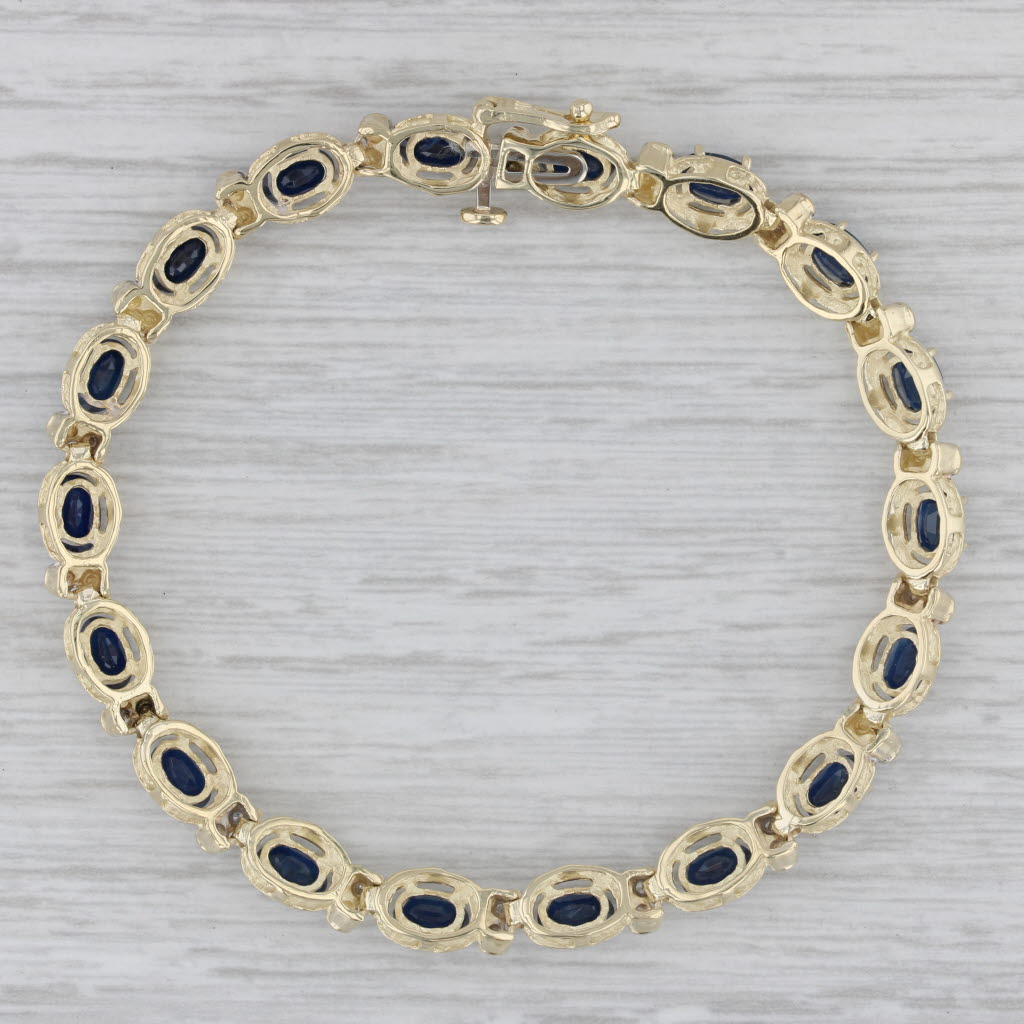 Gray Richard Klein 6ctw Blue Sapphire Tennis Bracelet 10k Yellow Gold 6.75" 5.9 mm