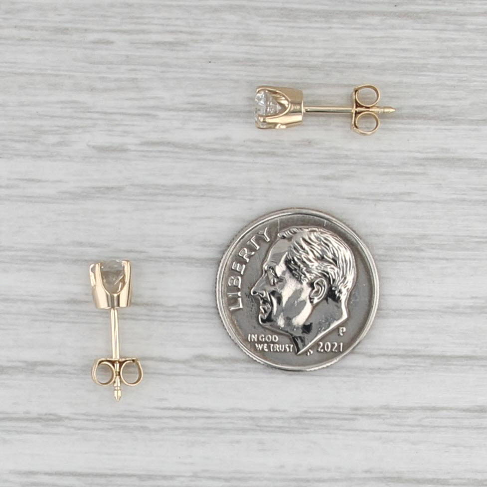0.62ctw Diamond Stud Earrings 14k Yellow Gold Round Solitaire Studs