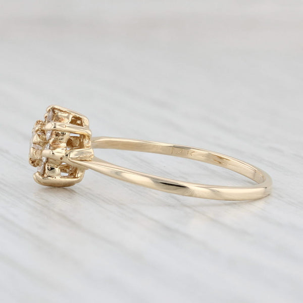 0.45ctw Diamond Flower Cluster Engagement Ring 14k Yellow Gold Size 7.75
