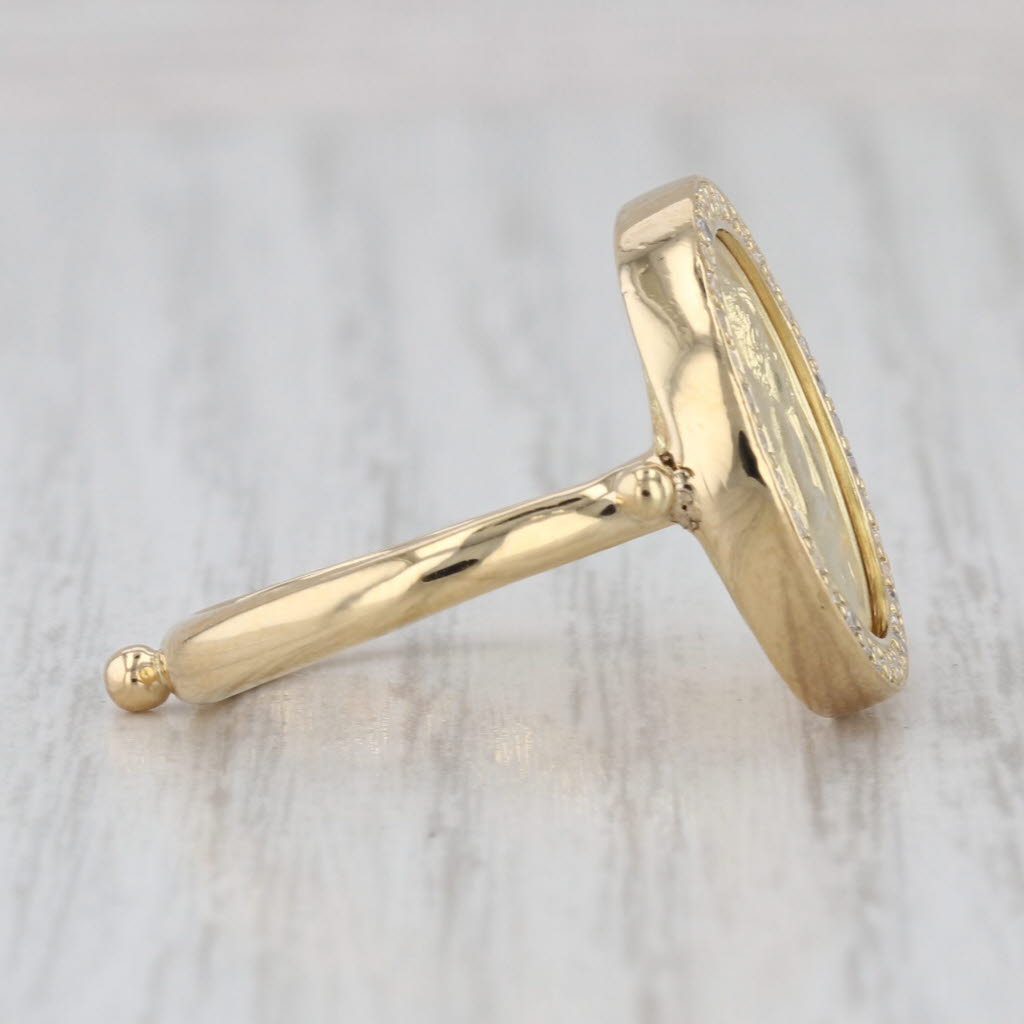 Temple St Clair Diamond Cherub Guardian Angel Ring 18k Gold Size 7.5 Florence 86