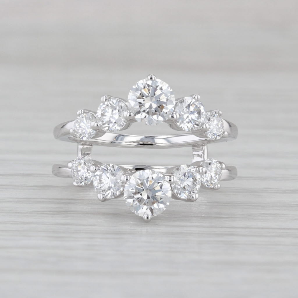 1.95ctw Lab Created Diamond Ring Jacket Guard Enhancer Wedding Bridal 14k Gold