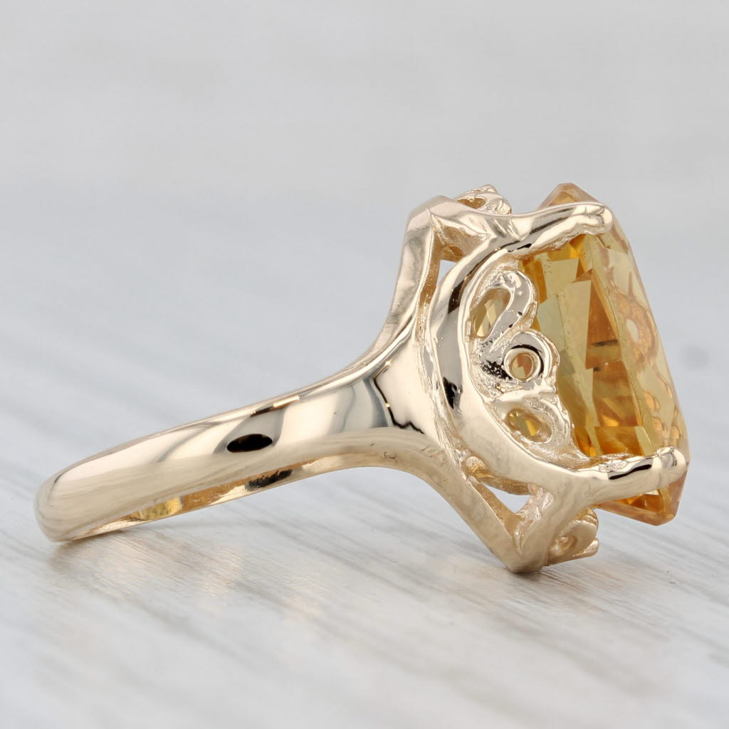 Light Gray 6.10ct Oval Orange Citrine Solitaire Ring 14k Yellow Gold Size 5