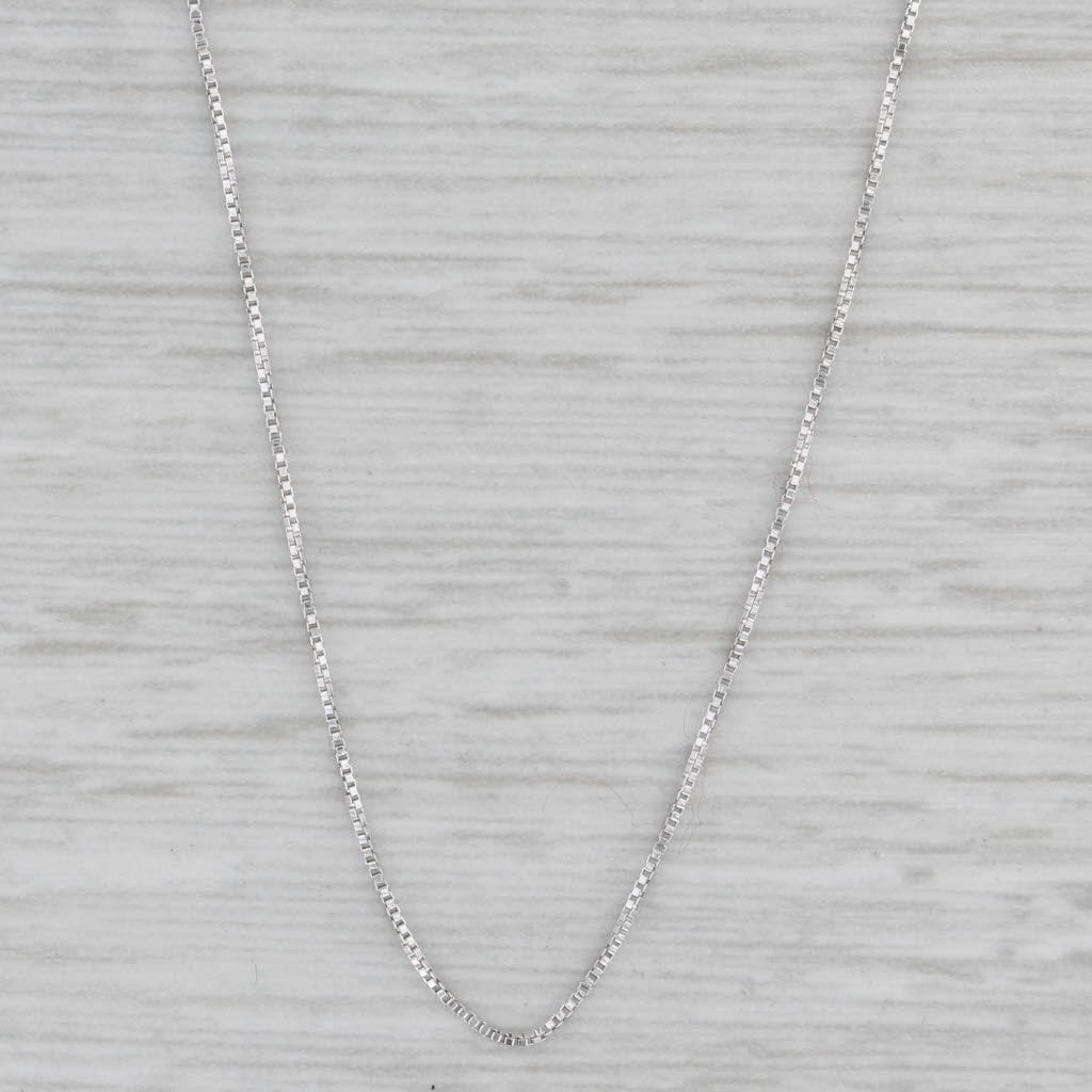 Gray 18.5" 0.5mm Box Chain Necklace 10k White Gold