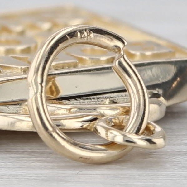 "Born to Shop" Bag Charm 14k Yellow Gold Pendant
