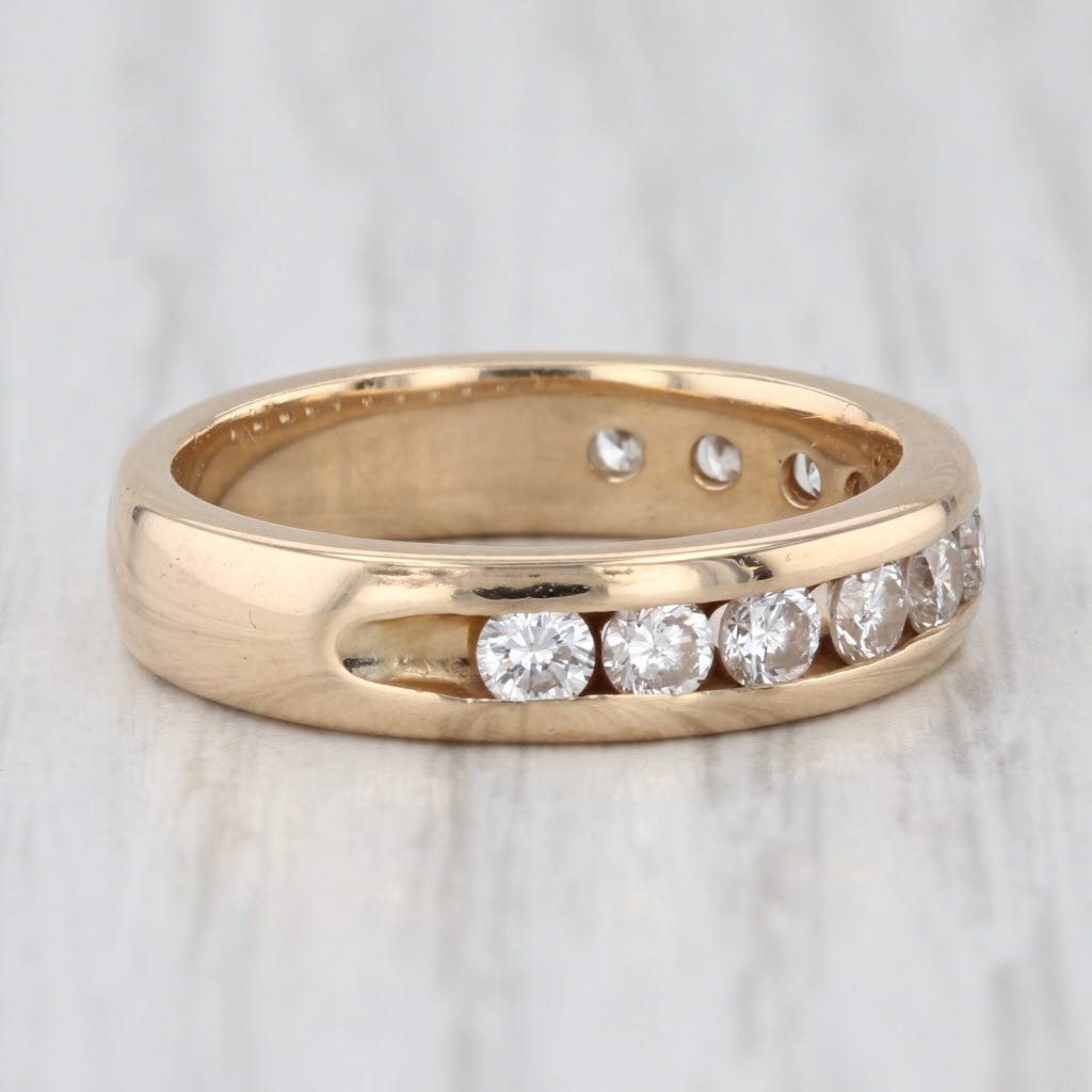 0.90ctw Channel Set Diamond Band 14k Gold Size 6.75-7 Wedding Ring Stackable