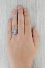 Gray 3.40ctw Tanzanite Cluster Ring 10k White Gold Size 8.25 Cocktail