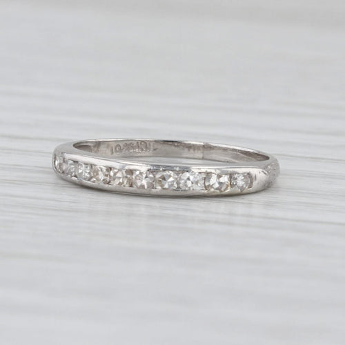 Vintage 0.18ctw Diamond Wedding Band Platinum Ring Size 4.75 Stackable