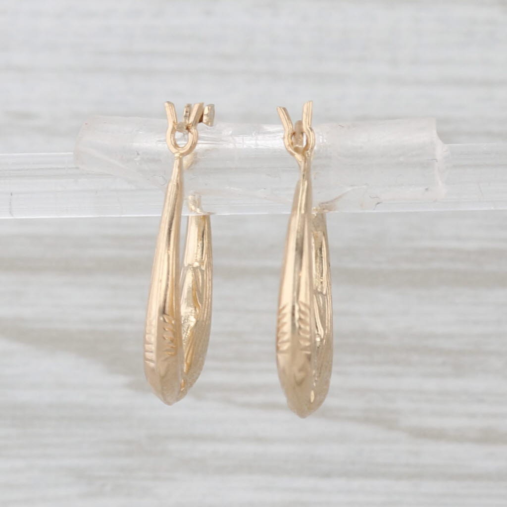 Kissing Whales Hoop Earrings 14k Yellow Gold Snap Top Round Hoops Nautical