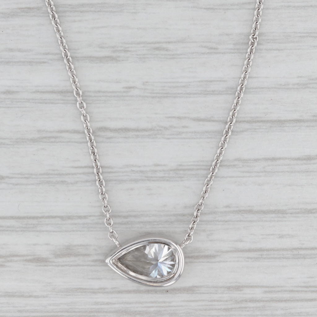 New Lab Grown Diamond Pendant Necklace 14k Gold 16" 18" 1.51ct Pear E VS1 IGI