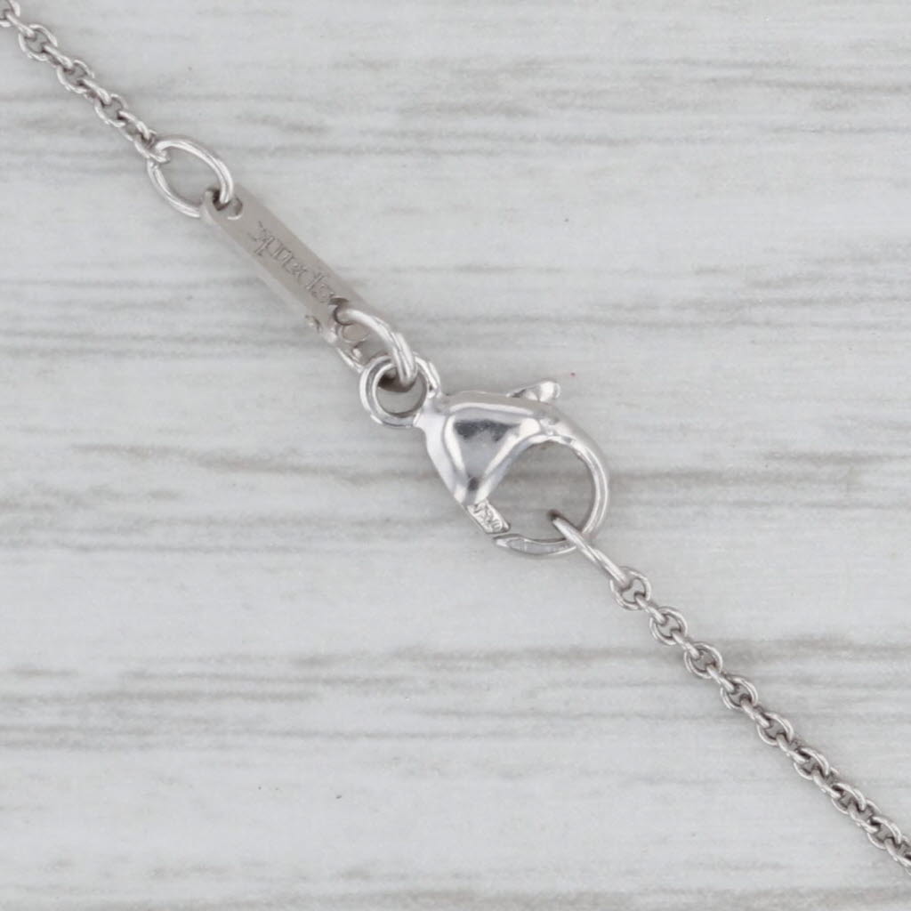 17.25" 0.7mm Cable Chain Necklace 18k White Gold Spark Lobster Clasp